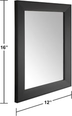 Ruomeng Rectangular Wall Mirror 12" x 16" Framed Mirror for Bathroom, Bedroom, Entryway, Living Room, Black
