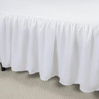 Bed Skirt Twin Size Ruffled Bed Skirt with Split Corners, 12 Inch Drop Dust Ruffle Bed Skirt with Platform, White