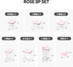VAKUEN Premium Airtight Food Storage Containers ROSE 8P/SET, 6pcs Container, 1pcs Water Pitcher and Vacuum Sealer. Patented Double Silicone Lining, 100% Leak Proof, BPA-FREE