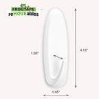 FrogTape reMOVEables Heavy Duty Wall Hooks - No Damage - Easy to Remove & Reuse - Large Wall Hook with Adhesive Strips - Holds up to 5 lbs - Includes 1 Hook and 2 Strips - White (Pack of 5)