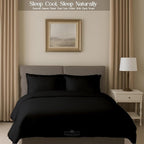 Sleeper Sofa 4 Piece Bed Sheet Set Premium Quality 100% Cotton 500 Thread Count, Smooth & Super Soft Sateen Weave, Extra Soft Bed Sheets, Wrinkle Free, 4 Inch Deep Pocket (Queen, Black)