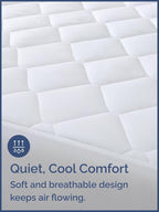 Quilted Fitted Mattress Pad Twin XL Size - Elastic Fitted Mattress Topper Protector & Cover - Breathable, Soft, Low Profile Top Cover with 8-16 Inch Deep Pockets - Easy-Fit & Machine Washable - White