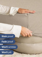 Extra Deep King Fitted Sheet - Hotel Luxury Single Fitted Sheet Only - Easily Fits 18 inch to 24 inch Mattress - Ultra Soft, Wrinkle Free w/Extra Deep Pockets - Breathable & Comfy - Heathered Beige