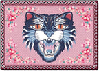 Cartoon Animal Pattern Area Rug Cute Cat Luxury Floral Decor for Carpet Farmhouse Bedroom Living Room Rugs Bathroom Kitchen Runner Mat Indoor Outdoor Non Slip Doormat 5.2' X 6.5'