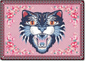 Cartoon Animal Pattern Area Rug Cute Cat Luxury Floral Decor for Carpet Farmhouse Bedroom Living Room Rugs Bathroom Kitchen Runner Mat Indoor Outdoor Non Slip Doormat 2' X 4'