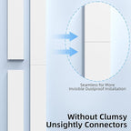Delamu 28.4in Cord Hider, Cord Covers for Wires on Wall, Paintable Cable Hider, Easy to Use Wire Covers for Cords, Wire Hiders for TV on Wall, Cable Cover Cable Management, W0.95in H0.55in