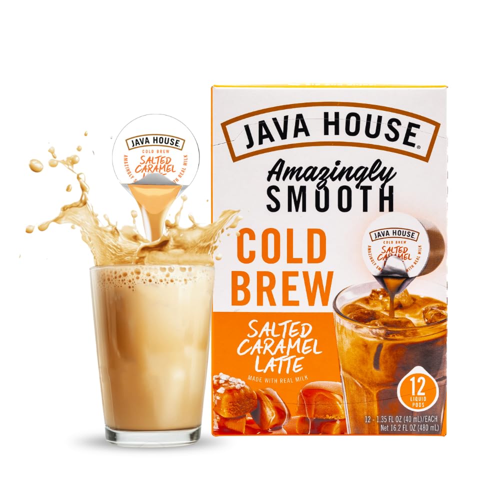Java House Cold Brew Coffee, Colombian Medium Roast Coffee Concentrate Liquid Pods - 1.35 Fluid Oz (Pack of 60) Enjoy Hot or Iced