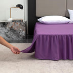 Bed Skirt Full Size Ruffled Bed Skirt with Split Corners, 12 Inch Drop Dust Ruffle Bed Skirts with Platform, Grape