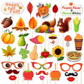 KatchOn, Happy Fall Photo Booth Props - Pack of 34 | Fall Photo Props | Festival Photo Props | Thanksgiving Photo Booth Props, Thanksgiving Props for Photoshoot - color: Brown