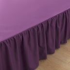 Bed Skirt Full Size Ruffled Bed Skirts with Split Corners, 14 Inch Drop Dust Ruffle Bed Skirt with Platform, Grape, 14'' Full