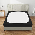 PureFit Stretchy Box Spring Cover Queen - Elastic Fitted Box Spring Wrap Around 4 Sides, Wrinkle & Fading Resistant Fits Queen Size Beds, Black