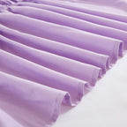 MEILA Wrap Around Bed Skirt Three Fabric Sides Elastic Dust Ruffled 16 Inch Tailored Drop,Easy to Install Fade Resistant-Light Purple, Queen/King