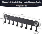 2-Pack Premium Iron Key Holder for Wall – Large Capacity & Multi-Functional, Dual Installation: Wall Mount & Adhesive, 8 Hooks Key Rack for Entryway, Kitchen, Bathroom, Office