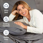 Split California King Bed Sheet Set - 5 Piece Split California King Size Sheets – Ultra-Soft & Wrinkle Free - Fits 8” to 16" Mattress w/ Deep Pockets - Breathable & Cooling Luxury Bedding – Dark Grey