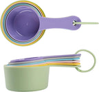 Measuring Cups Set 6, Colorful Plastic Measuring Cup Set, Big Size Metric & US Measure Cups, Cute Dry Measurement Cups for Kitchen & Baking, Cooking Measure Cup with 3/4 & 2 Cup