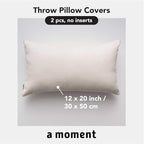 a moment Pack of 2 Decorative Christmas Chenille Throw Pillow Covers with Twill Cushion Covers for Sofa Living Room Couch Bed 12x20 Inch Raw White