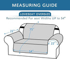 H.VERSAILTEX Reversible Loveseat Cover Furniture Protector Anti-Slip Water Resistant 2" Elastic Straps Couch Covers Pets Kids Fit Sitting Width Up to 54"(Oversized Loveseat: 75" x 98", Ivory/Beige)