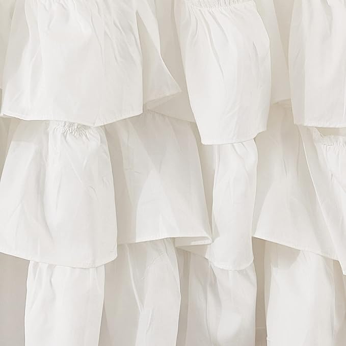 Brandream Crib Skirt Triple Layer Cotton Nursery Bed Skirt for Baby Girls Boys Toddler Bedskirt Solid White Dust Ruffle