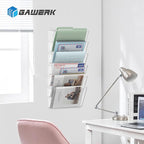Gawerk Clear Acrylic Single Pocket, Plastic Hanging Wall Mount File Holder for Office Home (Clear, 8 Pack)