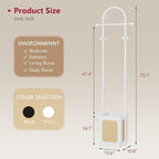 Tajsoon Coat Rack Freestanding, Coat Stand with Wooden Storage Basket, Coat Tree with 6 Hooks, Rattan Coat Hanger Stand for Living Room, Bedroom, Office, White