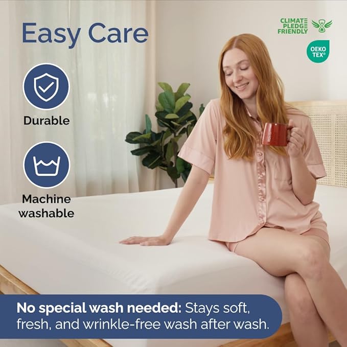 100% Waterproof Mattress Protector Or Your Money Back Twin Size-Premium Fitted Terry Cover - Noiseless, Soft & Cooling - Secure Fit up to 16” Deep Pockets -Machine Washable & Wrinkle-Free - White