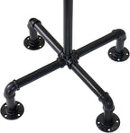 MyGift 64 Inch Industrial Black Metal Freestanding Coat Rack Stand with Realistic Pipe Design and 12 Hooks, Entryway Organizer for Hanging Coats, Hat, Handbags, Scarves