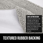 GORILLA GRIP Bath Rug Mat, Thick Soft Absorbent Chenille, Quick Dry Microfiber Mats, Rubber Backing Washable Shower Floor Rugs, US Designed Bathroom Bathmat Home Decor Accessories, 24x17 Light Gray