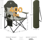 EVER ADVANCED Camping Chairs, Lawn Chairs Outdoor Sports Chairs, Folding Chair 2 Pack Camping Chairs for Adults, Supports 400lbs, Green