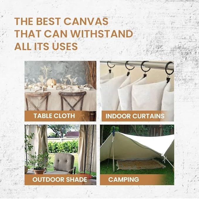 ZUPERIA Canvas Drop Cloth for Painting (Size 4' x10' Feet Pack of 4) Painters Drop Cloth for Painting, Furniture & Floor Protection, All Purpose Thick Canvas tarp with Double Stitched Edges