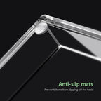 Acrylic Bathroom Vanity Tray, Rectangle Decorative Countertop Perfume Dish Soap Holder, Clear Organizer for Kitchen Toilet Tank, 11.02"x6"x1.1"