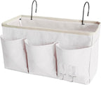 Bedside Caddy, Bedside Hanging Storage Organizer forBunk and Hospital Beds,College Dorm Bed，Can be Placed Glasses Books Mobile Phones (White 1)