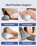 Luxtude Inflatable Bolster Pillow for Legs, Half Moon Pillow Knee Pillow for Back Sleeping, Leg Pillow for Side Sleeping, Leg Elevation Pillow for Knee Support, Lower Back & Head, Ankle and Foot