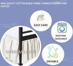 Shreem Linen Ruffled Bed Skirt with Split Corners, Gathered Style, 100% Microfiber, 15-Inch Drop, Dust Ruffle Bedskirt with Platform, Queen-XL, Ivory