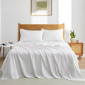 California King Sheet Set - Luxury 338 Thread Count 100% Egyptian Cotton Sateen, Deep Pocket Sheets with All Around Elastic for a, Hotel Quality Bedding Set (White Solid)