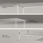 Aquiver Acrylic Long Shoe Rack - 2 Tier Shoe Organizer for Closet- Wide Shoe Shelf Clear Shoes Rack for Entryway, 42.7'' L x 11.8'' W x 12.2'' H, Easy Assembly & Clean