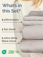 Extra Deep Pocket King Sheets - 4 Piece Breathable & Cooling Bed Sheets - Hotel Luxury Bed Sheet Set - Soft, Wrinkle Free & Comfy - Easily Fits Extra Deep Mattresses - Deep Pocket Light Grey Sheets