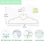 Velvet Hangers 20 Pack, 16" Non Slip Adult Hangers, Slim Clothes Hanger with 360 Degree Swivel Hook - Durable & Cute for Coats, Shirts, Dress (White)