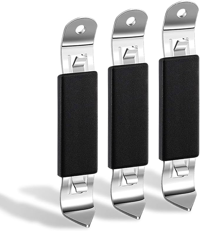 KTOJOY 3 Pack Magnetic Bottle Openers Stainless Steel Flat Bottle Opener, Solid and Beer Openers Small Bottle Opener Can Tapper with Magnet for Camping and Traveling