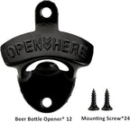 ZOOFOX 12-Piece Wall Mounted Vintage Metal Bottle Opener for Bar, KTV, Home and Outdoor