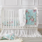 Brandream Crib Bed Skirt for Baby Girls Boys White Boho Bohemian Solid Cotton Toddler Bedskirt Farmhouse Chic Ruffle