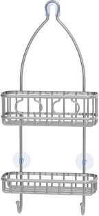 Simple Houseware Bathroom Hanging Shower Head Caddy Organizer, Silver (24 x 10.2 x 4.25 inches)