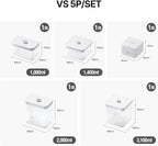 VAKUEN Premium Airtight Food Storage Containers & Vacuum Sealer Machine Starter Set, 4-piece Container with Sealer, 100% Leak Proof,Keep food fresh up to 5 times longer than non-vacuum strorage.