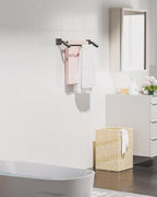 Alise Bath Double Towel Bars, 16 Inch Towel Holder Towel Racks for Bathroom Lavatory,SUS304 Stainless Steel Towel Hanger Towel Rail Wall Mount,Matte Black