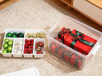 Citylife 32 QT Stackable Toy Storage with Building Baseplate Lid and Removable Tray Tool Box Organizer Storage Bins with Lids for Organizing Bead, Tool, Sewing, 4 Packs