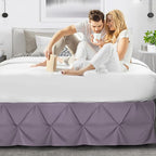 Nestl Grayish Purple Bed Skirt Cal King Size, Pinch Pleat Cal King Bed Skirt, 14" Inch Drop Cal King Bedskirt, Hotel Quality Bed Skirts, Microfiber Bedskirt for Cal King Bed, Grayish Purple Bed Skirt