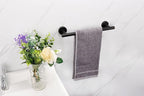 TocTen Bath Towel Bar - Thicken SUS304 Stainless Steel Bathroom Towel Holder, Towel Rod for Bathroom Heavy Duty Wall Mounted Towel Rack Hanger (12IN, Black)