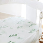 GRSSDER Stretch Ultra Soft Fitted Bassinet Sheets 3 Pack, Universal Fit for Bassinets Baby Cradle Moses Basket Oval Rectangle Mattress Safe and Snug, Stylish Watercolor Animals for Baby, Mint Green