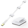 AGPTEK Ethernet Cable Clips, 100 PCS Adhesive Wire Clips, Flat Cord Clips Small Cable Holder Management for Home Wall Flat Ethernet Network Cord Organizer, Decoration Fairy Light Sticky Hooks, White