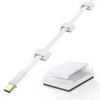 AGPTEK Ethernet Cable Clips, 100 PCS Adhesive Wire Clips, Flat Cord Clips Small Cable Holder Management for Home Wall Flat Ethernet Network Cord Organizer, Decoration Fairy Light Sticky Hooks, White