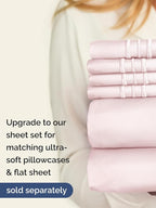 Extra Deep Queen Fitted Sheet - Hotel Luxury Single Fitted Sheet Only - Easily Fits 18 inch to 24 inch Mattress - Ultra Soft, Wrinkle Free with Extra Deep Pockets - Breathable & Comfy - Lavender Pink